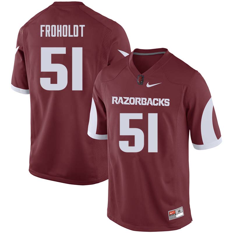 Men #51 Hjalte Froholdt Arkansas Razorback College Football Jerseys Sale-Cardinal